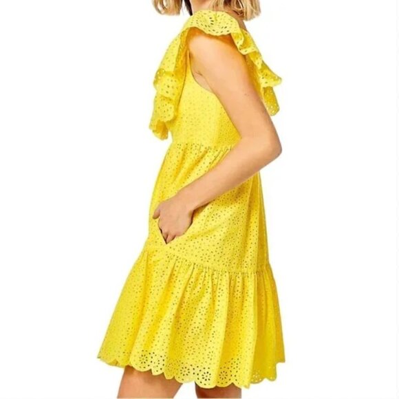 New! Lilly Pulitzer Asteria Eyelet Babydoll Dress in Resort Yellow‎ - Picture 4 of 11